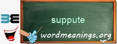 WordMeaning blackboard for suppute